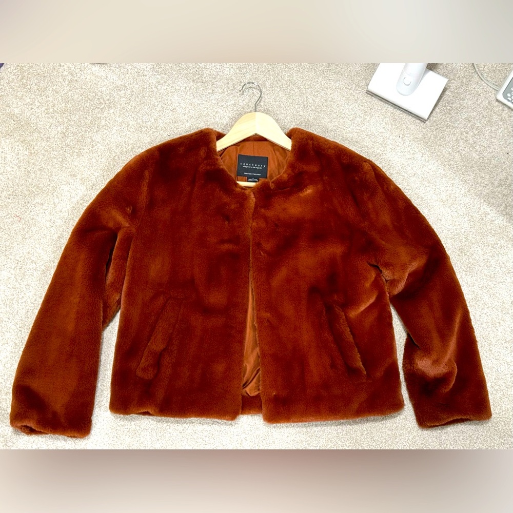 Sanctuary size Small brown faux fur coat